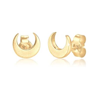 Elli Ohrringe Damen Halbmond Luna matt 925 Sterling Silber vergoldet Elli Ohrringe Damen Halbmond Luna matt 925 Sterling Silber vergoldet