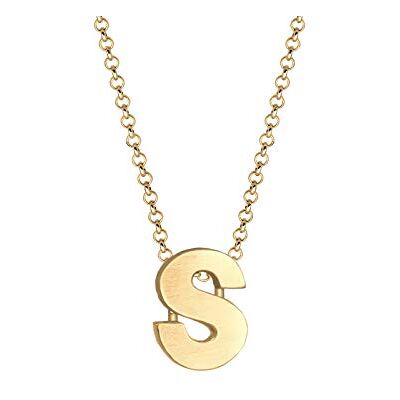 Elli Halskette Silber 925 Vergoldet 24K Buchstabe S Anhänger Kette Damen Schmuck Geschenke für Frauen Mädchen Mama Freundin, Letter Silberkette Länge 45 cm Elli Halskette Silber 925 Vergoldet 24K Buchstabe S Anhänger Kette Damen Schmuck Geschenke für Frauen Mädchen Mama Freundin, Letter Silberkette Länge 45 cm