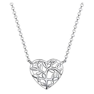 Elli Halskette Silber 925 Lebensbaum Herz Anhänger Kette Damen Kristall Schmuck Geschenke für Frauen Mädchen Mama Freundin, Silberkette Länge 45 cm Elli Halskette Silber 925 Lebensbaum Herz Anhänger Kette Damen Kristall Schmuck Geschenke für Frauen Mädchen Mama Freundin, Silberkette Länge 45 cm