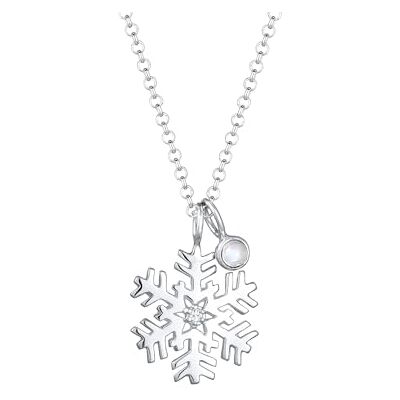 Elli Halskette Silber 925 Schneeflocke Plättchen Anhänger Kette Topas Mondstein Damen Schmuck Geschenke für Frauen Mädchen Mama Freundin, Silberkette Länge 45 cm Elli Halskette Silber 925 Schneeflocke Plättchen Anhänger Kette Topas Mondstein Damen Schmuck Geschenke für Frauen Mädchen Mama Freundin, Silberkette Länge 45 cm