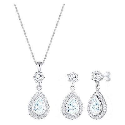 Elli Damen-Halskette + Ohrringe Tropfen 925 Sterling Silber Zirkonia 45 cm 0907720516_45 Elli Damen-Halskette + Ohrringe Tropfen 925 Sterling Silber Zirkonia 45 cm 0907720516_45