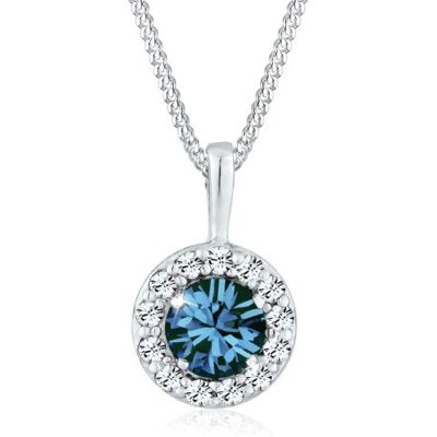 Elli Halskette Silber 925 Soliär Stein Kreis Anhänger Kette Damen Kristall Schmuck Geschenke für Frauen Mädchen Mama Freundin, Silberkette Länge 45 cm Elli Halskette Silber 925 Soliär Stein Kreis Anhänger Kette Damen Kristall Schmuck Geschenke für Frauen Mädchen Mama Freundin, Silberkette Länge 45 cm