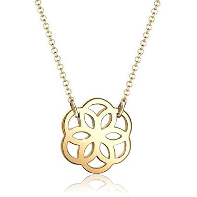 Elli Halskette Silber 925 Vergoldet 24K Ornament Lebensblume Anhänger Kette Damen Schmuck Geschenke für Frauen Mädchen Mama Freundin, Boho Silberkette Länge 45 cm Elli Halskette Silber 925 Vergoldet 24K Ornament Lebensblume Anhänger Kette Damen Schmuck Geschenke für Frauen Mädchen Mama Freundin, Boho Silberkette Länge 45 cm
