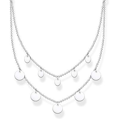 THOMAS SABO Damen Collier mit Coins silber 925 Sterlingsilber, 40-45 cm Länge THOMAS SABO Damen Collier mit Coins silber 925 Sterlingsilber, 40-45 cm Länge