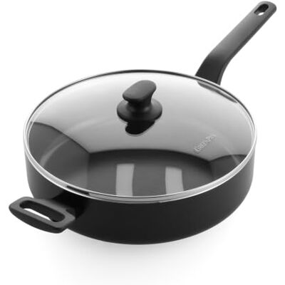 GreenPan Essence Schmorpfanne 28 cm/4,2 L mit Deckel und Gegengriff Keramik-Antihaftbeschichtung, Geschmiedetes Aluminium, Induktion, Backofenfest bis 160 °C, Schwarz GreenPan Essence Schmorpfanne 28 cm/4,2 L mit Deckel und Gegengriff Keramik-Antihaftbeschichtung, Geschmiedetes Aluminium, Induktion, Backofenfest bis 160 °C, Schwarz