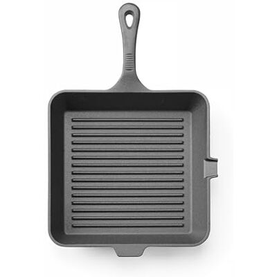 HENDI Grillpfanne, mit Ausguss, geeignet für Gasherd, Induktionsherd, Elektroherd, Ceranherd, antihaftbeschichtet, Griff: 140mm, Wandstärke: 4mm, Gusseisenpfanne, Pfanne, 250x250x(H) 50mm, Gusseisen HENDI Grillpfanne, mit Ausguss, geeignet für Gasherd, Induktionsherd, Elektroherd, Ceranherd, antihaftbeschichtet, Griff: 140mm, Wandstärke: 4mm, Gusseisenpfanne, Pfanne, 250x250x(H) 50mm, Gusseisen