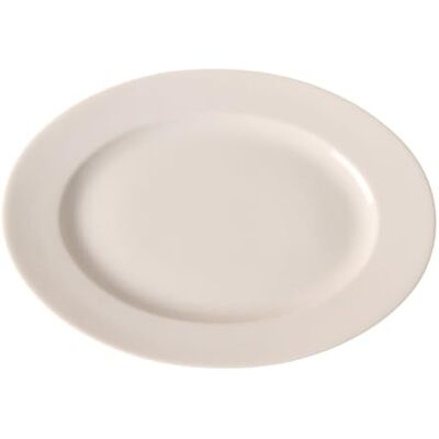 HENDI Platte, Oval, Verstärkte Kanten, hochwertige Glasur, Hohe Schlag- und Verschleißfestigkeit, geeignet für Mikrowelle, Geschirrspüler, ø310mm, Porzellan HENDI Platte, Oval, Verstärkte Kanten, hochwertige Glasur, Hohe Schlag- und Verschleißfestigkeit, geeignet für Mikrowelle, Geschirrspüler, ø310mm, Porzellan