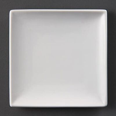 Olympia Whiteware Quadratische Teller 140mm / 5½ Zoll (12er-Pack), Weißes verglastes Porzellan, stoß- und splittersicher, stapelbar, spänesicher, mikrowellengeeignet, für Restaurant, Café und Haushalt, U153 Olympia Whiteware Quadratische Teller 140mm / 5½ Zoll (12er-Pack), Weißes verglastes Porzellan, stoß- und splittersicher, stapelbar, spänesicher, mikrowellengeeignet, für Restaurant, Café und Haushalt, U153
