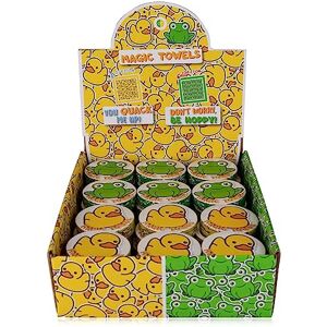accentra Magisches Handtuch "Happy Animals" Zauberhandtuch 48 Stück mit Ente & Frosch Motiven, Waschlappen 27x27cm, als Tombola Preis, Gastgeschenke zum Kindergeburtstag oder Hochzeit, Großpackung accentra Magisches Handtuch "Happy Animals" Zauberhandtuch 48 Stück mit Ente & Frosch Motiven, Waschlappen 27x27cm, als Tombola Preis, Gastgeschenke zum Kindergeburtstag oder Hochzeit, Großpackung