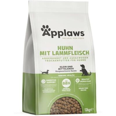 Applaws Adult Small & Medium Breeds Dog Dry Food 12kg – Chicken with Lamb Kibble (1 Pack), Grain-Free, High Protein, Natural Ingredients Applaws Adult Small & Medium Breeds Dog Dry Food 12kg – Chicken with Lamb Kibble (1 Pack), Grain-Free, High Protein, Natural Ingredients
