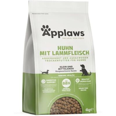 Applaws Adult Small & Medium Breeds Dog Dry Food 4kg – Chicken with Lamb Kibble (1 Pack), Grain-Free, High Protein, Natural Ingredients Applaws Adult Small & Medium Breeds Dog Dry Food 4kg – Chicken with Lamb Kibble (1 Pack), Grain-Free, High Protein, Natural Ingredients