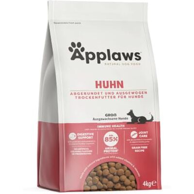 Applaws Adult Large Breeds Dog Dry Food 4kg – Chicken Kibble (1 Pack), Grain-Free, High Protein, Natural Ingredients Applaws Adult Large Breeds Dog Dry Food 4kg – Chicken Kibble (1 Pack), Grain-Free, High Protein, Natural Ingredients