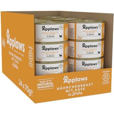Applaws 100% natürliches Premium-Nassfutter für Katzen, Hühnerbrust mit Käse in Brühe 70 g (24er Pack) Applaws 100% natürliches Premium-Nassfutter für Katzen, Hühnerbrust mit Käse in Brühe 70 g (24er Pack)