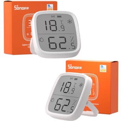 SONOFF Zigbee Temperatur- und Feuchtigkeitssensor,SNZB-02D 2 Stück Zigbee LCD Smart Thermometer Hygrometer Sensor,Zigbee Hub Erforderlich, Kompatibel mit Alexa/Google Home/Home Assistant SONOFF Zigbee Temperatur- und Feuchtigkeitssensor,SNZB-02D 2 Stück Zigbee LCD Smart Thermometer Hygrometer Sensor,Zigbee Hub Erforderlich, Kompatibel mit Alexa/Google Home/Home Assistant