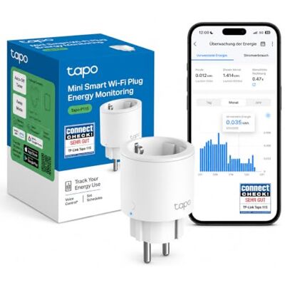 Tapo P115 Smart WLAN Steckdose mit Energieverbrauchskontrolle, funktioniert mit Alexa, Google Home, Sprachsteuerung, Fernzugriff, Kein Hub notwendig Tapo P115 Smart WLAN Steckdose mit Energieverbrauchskontrolle, funktioniert mit Alexa, Google Home, Sprachsteuerung, Fernzugriff, Kein Hub notwendig