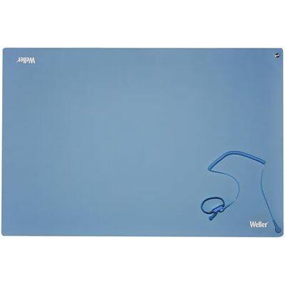 Weller T0051403699 Antistatische ESD Premium Tisch-Lötmatten Set, 900 x 600 mm, Blaue Lötmattensatz Weller T0051403699 Antistatische ESD Premium Tisch-Lötmatten Set, 900 x 600 mm, Blaue Lötmattensatz