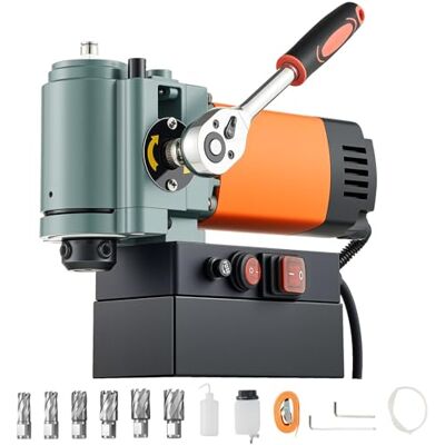 VEVOR Magnetbohrmaschine mit niedrigem Profil, 1300 W, 35 mm Bohrdurchmesser, 10000 N Leistung, tragbare Magnetbohrmaschine mit Weldon-Schaft, für Metalloberflächen Industrie Heimwerker VEVOR Magnetbohrmaschine mit niedrigem Profil, 1300 W, 35 mm Bohrdurchmesser, 10000 N Leistung, tragbare Magnetbohrmaschine mit Weldon-Schaft, für Metalloberflächen Industrie Heimwerker