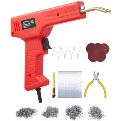 VEVOR Kunststoff Schweißgerät, 100 W Kunststoff Reparatur Set mit 800 Heißklammern, Schweißpistole, Kunststoff-Autostoßstangen mit LED-Licht für Kajaks, Spielzeuge, Reparatur von Kunststoffrissen VEVOR Kunststoff Schweißgerät, 100 W Kunststoff Reparatur Set mit 800 Heißklammern, Schweißpistole, Kunststoff-Autostoßstangen mit LED-Licht für Kajaks, Spielzeuge, Reparatur von Kunststoffrissen