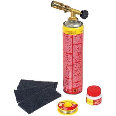 Rothenberger Industrial RoFix Set 1800 Lötbrenner 6-teiliges Komplettset 650°C inkl. Multigas 600 ml, 3x RoVlies, 1x Fittinglötpaste 100g, 1x Fittingslot 100g 2,5 h Arbeitszeit 35513 Rothenberger Industrial RoFix Set 1800 Lötbrenner 6-teiliges Komplettset 650°C inkl. Multigas 600 ml, 3x RoVlies, 1x Fittinglötpaste 100g, 1x Fittingslot 100g 2,5 h Arbeitszeit 35513