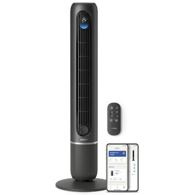Philips Smarter Turmventilator 7000 Series – 8,4 m/s stark, ultraleise 22 dB, energieeffizient, App & Fernbedienung, Wlan, 12 Stufen, Schlafmodus, Temp‑Anzeige, 12‑h Timer, 80° Oszillation (CX7550/01) Philips Smarter Turmventilator 7000 Series – 8,4 m/s stark, ultraleise 22 dB, energieeffizient, App & Fernbedienung, Wlan, 12 Stufen, Schlafmodus, Temp‑Anzeige, 12‑h Timer, 80° Oszillation (CX7550/01)