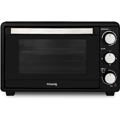 H.Koenig Mini-Öfen 25L Electric FO25 Compact Multifunction Leistungsstarke 1500W Programmierbar 4 Kocharten, 230°,Timer 60 Min., Glastür, Grillrost H.Koenig Mini-Öfen 25L Electric FO25 Compact Multifunction Leistungsstarke 1500W Programmierbar 4 Kocharten, 230°,Timer 60 Min., Glastür, Grillrost