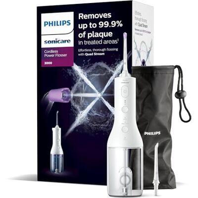 Philips Sonicare kabelloser Power Flosser 3000 Munddusche; Wasser-Flosser für Zähne, Zahnfleisch und Zahnpflege, weiß (Modell HX3826/31) Philips Sonicare kabelloser Power Flosser 3000 Munddusche; Wasser-Flosser für Zähne, Zahnfleisch und Zahnpflege, weiß (Modell HX3826/31)