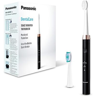 Panasonic EW-DM81-K503 Wiederaufladbare elektrische Zahnbürste, 1 extrafeine Bürste & 1 Multi-Fit-Bürste, Ladestation, Schallvibration, 2 Putzmodi, 30 Minuten Akkulaufzeit, LED-Akkuanzeige, Schwarz Panasonic EW-DM81-K503 Wiederaufladbare elektrische Zahnbürste, 1 extrafeine Bürste & 1 Multi-Fit-Bürste, Ladestation, Schallvibration, 2 Putzmodi, 30 Minuten Akkulaufzeit, LED-Akkuanzeige, Schwarz