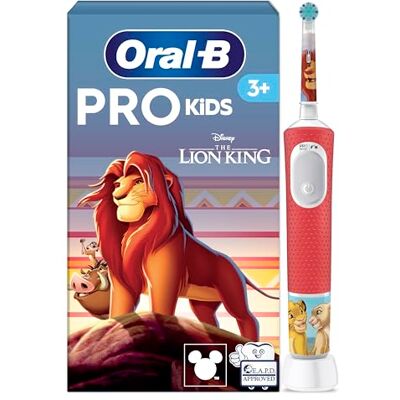 Oral-B Pro Kids König der Löwen Elektrische Zahnbürste/Electric Toothbrush für Kinder ab 3 Jahren, inklusive Sensitiv+ Modus für Zahnpflege, extra weiche Borsten, 1 Aufsteckbürste, 4 Sticker Oral-B Pro Kids König der Löwen Elektrische Zahnbürste/Electric Toothbrush für Kinder ab 3 Jahren, inklusive Sensitiv+ Modus für Zahnpflege, extra weiche Borsten, 1 Aufsteckbürste, 4 Sticker