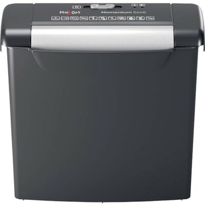 Rexel Aktenvernichter Momentum S206, Streifenschnitt, 7-6 Blatt A4 (70-80 g/m²) Kapazität, Sicherheitsstufe P2, 9L Abfallbehälter, Schredder, schwarz, 2104568EU Rexel Aktenvernichter Momentum S206, Streifenschnitt, 7-6 Blatt A4 (70-80 g/m²) Kapazität, Sicherheitsstufe P2, 9L Abfallbehälter, Schredder, schwarz, 2104568EU