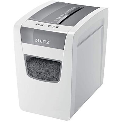 Leitz IQ Aktenvernichter Home Office Slim, schlankes Format, 12-10 Blatt (70-80 g/m²), TÜV+GS zertifiziert, Partikelschnitt, Sicherheitsstufe P4, 23L Abfallbehälter, Schredder für Büro, Weiß, 80010000 Leitz IQ Aktenvernichter Home Office Slim, schlankes Format, 12-10 Blatt (70-80 g/m²), TÜV+GS zertifiziert, Partikelschnitt, Sicherheitsstufe P4, 23L Abfallbehälter, Schredder für Büro, Weiß, 80010000