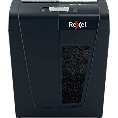 Rexel Aktenvernichter Secure X8, Partikelschnitt, 9-8 Blatt A4 (70-80 g/m²) Kapazität, Sicherheitsstufe P4, 14L Abfallbehälter, leise & kompakt, für zu Hause / Home Office, schwarz, 2020123EU Rexel Aktenvernichter Secure X8, Partikelschnitt, 9-8 Blatt A4 (70-80 g/m²) Kapazität, Sicherheitsstufe P4, 14L Abfallbehälter, leise & kompakt, für zu Hause / Home Office, schwarz, 2020123EU