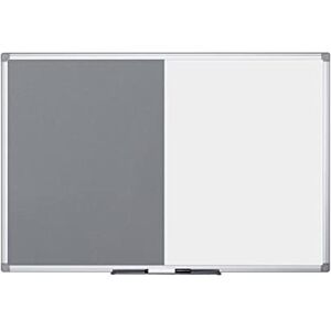 Bi-Office Maya Kombitafel, Halb Magnetisches Whiteboard, Halb Graue Filztafel, Aluminiumrahmen, 90 x 60 cm Bi-Office Maya Kombitafel, Halb Magnetisches Whiteboard, Halb Graue Filztafel, Aluminiumrahmen, 90 x 60 cm