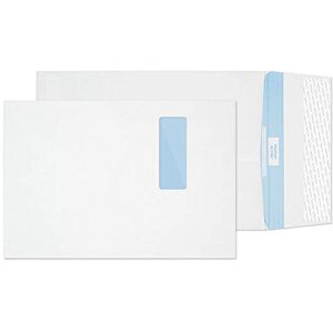 Blake Secure TR9904 Reißfeste Falten-Versandtasche Haftklebung Mit Fenster Weiß C4 324 x 229 mm 125g/m² 20 Stück Blake Secure TR9904 Reißfeste Falten-Versandtasche Haftklebung Mit Fenster Weiß C4 324 x 229 mm 125g/m² 20 Stück