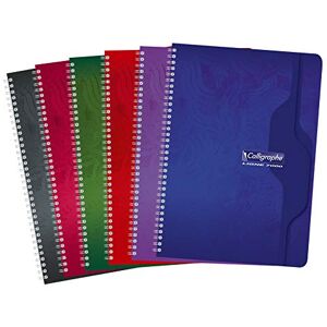Calligraphe 2417C Notizbücher mit Spiralbindung, A4, 210 x 297 mm, kariertes Lineatur, 70 g/m² superfeines Pergamentpapier, zufällige Farbauswah, pack of 5 Calligraphe 2417C Notizbücher mit Spiralbindung, A4, 210 x 297 mm, kariertes Lineatur, 70 g/m² superfeines Pergamentpapier, zufällige Farbauswah, pack of 5