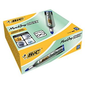 BIC Marking Onyx Permanent Marker, Wasserfester Stift, in Blau, 12er Pack, mit Rundspitze, Strichstärke: 1,5 mm, schnelltrocknend BIC Marking Onyx Permanent Marker, Wasserfester Stift, in Blau, 12er Pack, mit Rundspitze, Strichstärke: 1,5 mm, schnelltrocknend