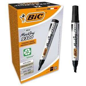 BIC Marking 2300 Permanent Marker, in Schwarz, Wasserfester Stift auch für Karton, Glas und Kunststoff, Strichstärke 3.7 mm, 12er Pack BIC Marking 2300 Permanent Marker, in Schwarz, Wasserfester Stift auch für Karton, Glas und Kunststoff, Strichstärke 3.7 mm, 12er Pack