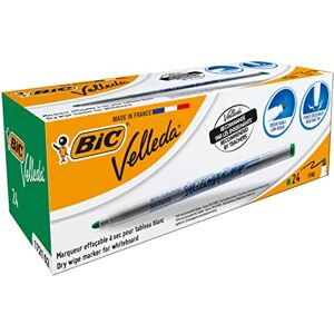 BIC Velleda Whiteboard Marker, 24er Pack, in Grün, mit Rundspitze, feine Strichstärke, geruchsarm, in kompakter Größe BIC Velleda Whiteboard Marker, 24er Pack, in Grün, mit Rundspitze, feine Strichstärke, geruchsarm, in kompakter Größe