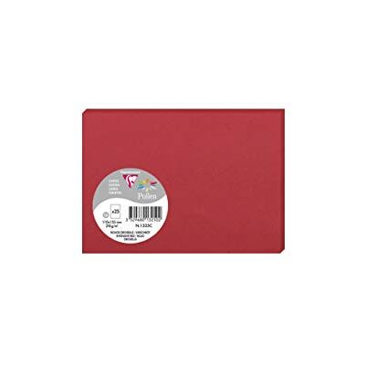 Clairefontaine 1325C Packung mit 25 Karten Pollen in Format C6, 110 x 155mm, 210g, Kirschrot Clairefontaine 1325C Packung mit 25 Karten Pollen in Format C6, 110 x 155mm, 210g, Kirschrot