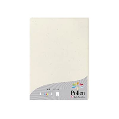 Clairefontaine 55014C Packung mit 25 Blatt Briefpapier Pollen Natura, 100% Recycling Papier, DIN A4, 21x29,7cm, 210g, ideal für Einladungen und Korrespondenz, Weiß, 1 Pack Clairefontaine 55014C Packung mit 25 Blatt Briefpapier Pollen Natura, 100% Recycling Papier, DIN A4, 21x29,7cm, 210g, ideal für Einladungen und Korrespondenz, Weiß, 1 Pack