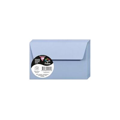 Clairefontaine 55721C Packung mit 20 Umschläge Pollen, 90 x 140 mm, 120g, ideal für Einladungen und Korrespondenz, Lavendelblau, 1 Pack Clairefontaine 55721C Packung mit 20 Umschläge Pollen, 90 x 140 mm, 120g, ideal für Einladungen und Korrespondenz, Lavendelblau, 1 Pack
