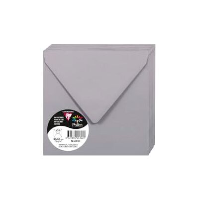 Clairefontaine 5328C Packung mit 20 Umschläge Pollen gefüttert, 14x14cm, 120g, ideal für Ihre Einladungen und Korrespondenz, Koalagrau, 1 Pack Clairefontaine 5328C Packung mit 20 Umschläge Pollen gefüttert, 14x14cm, 120g, ideal für Ihre Einladungen und Korrespondenz, Koalagrau, 1 Pack