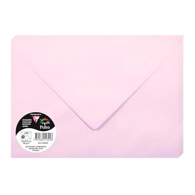 Clairefontaine 51302C Packung mit 20 Umschlag Pollen Format C5 16,2x22,9 cm, 120g, gefüttert, ideal für Einladungen und Korrespondenz, Premium glattes Papier, Zartrosa, 1 Pack Clairefontaine 51302C Packung mit 20 Umschlag Pollen Format C5 16,2x22,9 cm, 120g, gefüttert, ideal für Einladungen und Korrespondenz, Premium glattes Papier, Zartrosa, 1 Pack