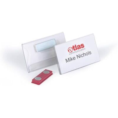 Durable Namensschild (mit Magnet, 40 x 75 mm) Packung à 25 Stück, transparent, 811619 Durable Namensschild (mit Magnet, 40 x 75 mm) Packung à 25 Stück, transparent, 811619