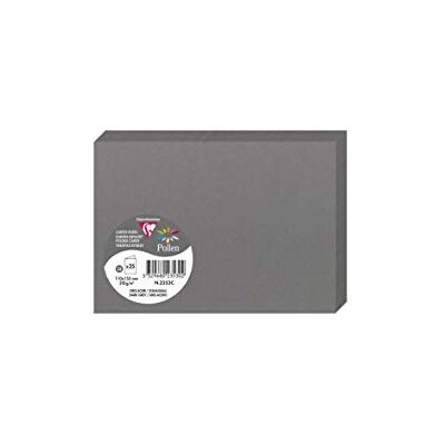 Clairefontaine 2353C Packung mit 25 Doppelkarten Pollen, 210g, in Format C6, 110 x 155mm, dunkelgrau Clairefontaine 2353C Packung mit 25 Doppelkarten Pollen, 210g, in Format C6, 110 x 155mm, dunkelgrau