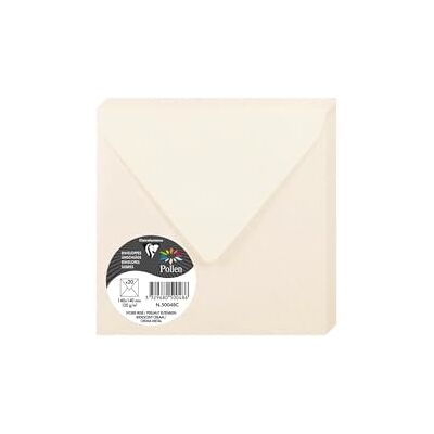 Clairefontaine 50048C Packung mit 20 Umschläge Pollen, 140 x 140mm, 135g, Perlmutt Elfenbein Clairefontaine 50048C Packung mit 20 Umschläge Pollen, 140 x 140mm, 135g, Perlmutt Elfenbein