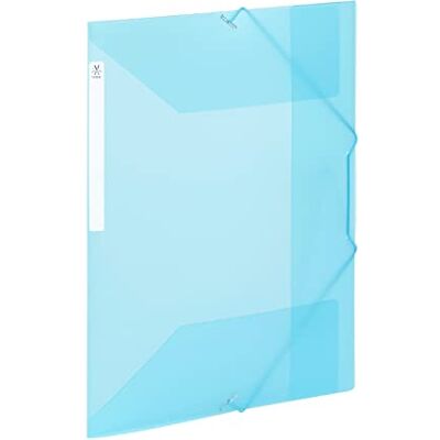Viquel Große Kapazität Kunststoff 3 Klappen Ordner A4 Aktenbox mit ID-Etikett Transluzent Blau Viquel Große Kapazität Kunststoff 3 Klappen Ordner A4 Aktenbox mit ID-Etikett Transluzent Blau