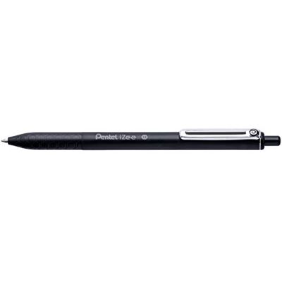 Pentel BX470-A Kugelschreiber iZee, Druckmechanik, Metallclip, 0, 5 mm Strichstärke, 12 Stück, Schwarz Pentel BX470-A Kugelschreiber iZee, Druckmechanik, Metallclip, 0, 5 mm Strichstärke, 12 Stück, Schwarz