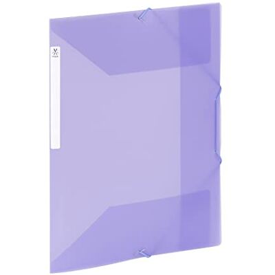 Viquel Große Kapazität Kunststoff 3 Klappen Ordner A4 Aktenbox mit ID-Etikett Transluzent Lila Viquel Große Kapazität Kunststoff 3 Klappen Ordner A4 Aktenbox mit ID-Etikett Transluzent Lila