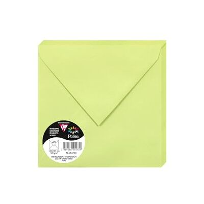 Clairefontaine 55473C Packung mit 20 Umschläge Pollen, 165 x 165mm, 120g, ideal für Einladungen und Korrespondenz, Knospengrün, 1 Pack Clairefontaine 55473C Packung mit 20 Umschläge Pollen, 165 x 165mm, 120g, ideal für Einladungen und Korrespondenz, Knospengrün, 1 Pack