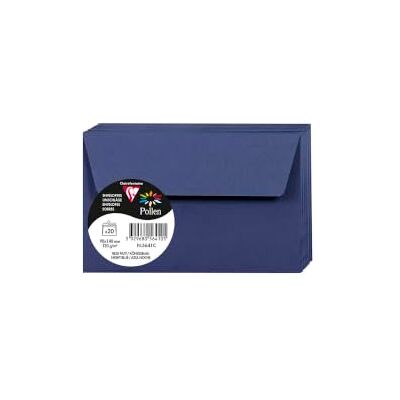 Clairefontaine 5641C Packung mit 20 Umschläge Pollen, 90 x 140 mm, 120g, ideal für Einladungen und Korrespondenz, Dunkelblau, 1 Pack Clairefontaine 5641C Packung mit 20 Umschläge Pollen, 90 x 140 mm, 120g, ideal für Einladungen und Korrespondenz, Dunkelblau, 1 Pack